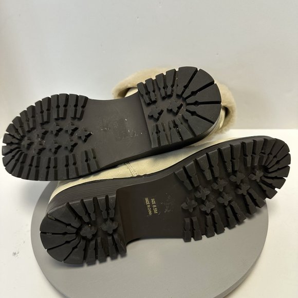 Cold Creek Boots Champagne Color Suede Look Size 8.5 Zippered Side - Picture 5 of 7